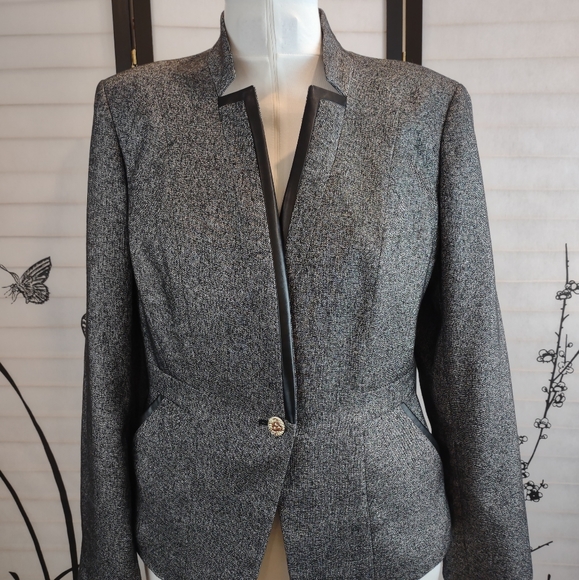 Anne Klein Jacket Blazer, Size 12, Black and White - Picture 1 of 8